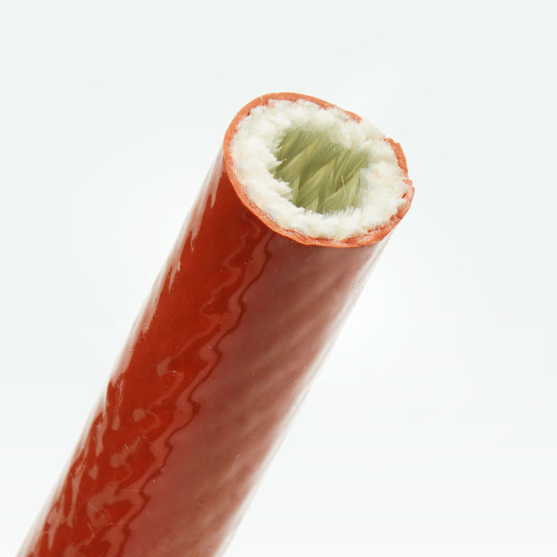 Manga corta-fogo de fibra de vidro de alta temperatura com revestimento de borracha de silicone
